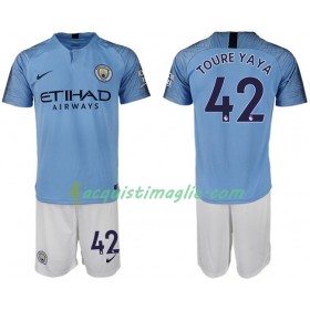 Divisa di Calcio Manchester City TOURE YAYA 42 Bambino Prima 2018/2019